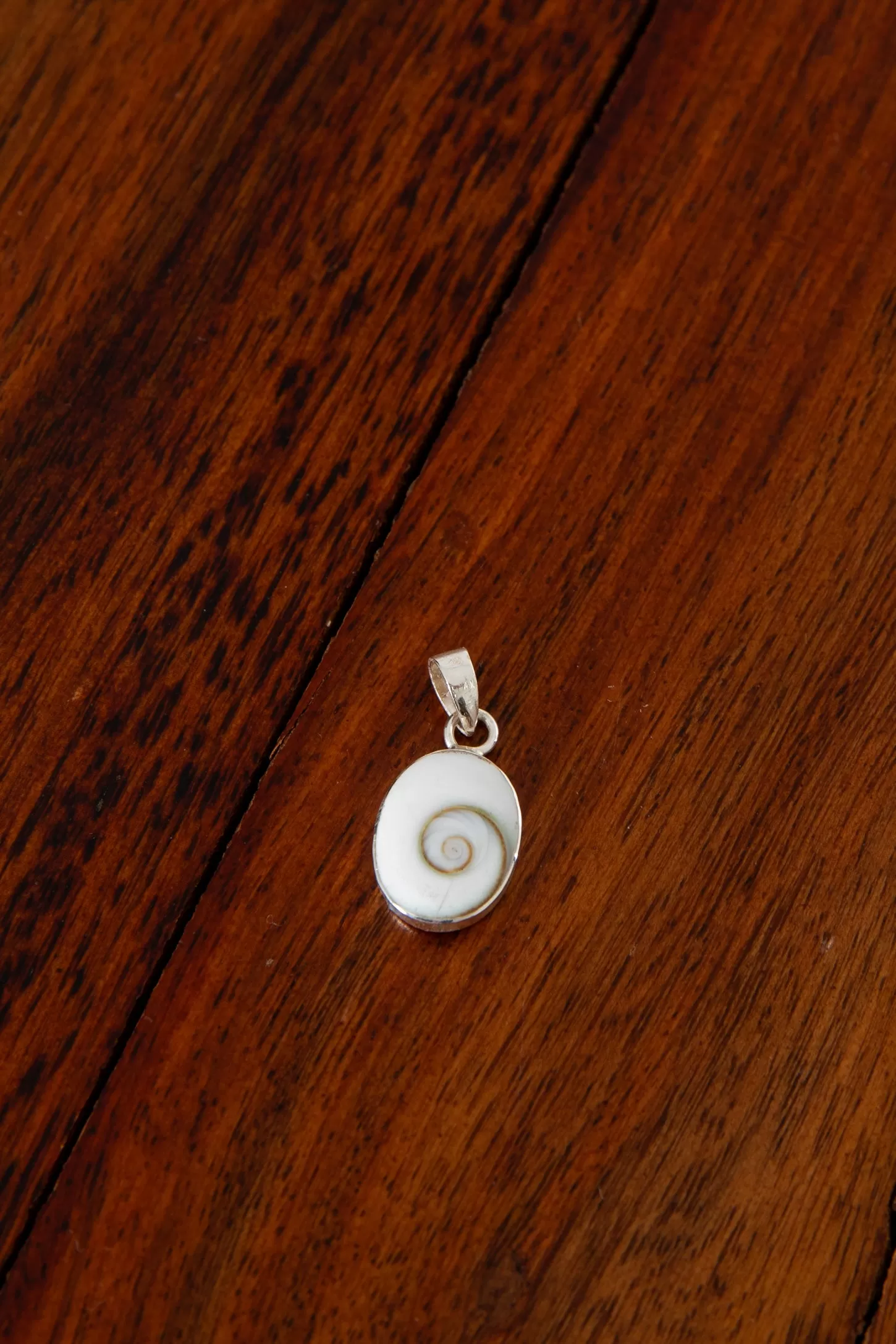 Sterling Silver Shiva Eye Oval Pendant