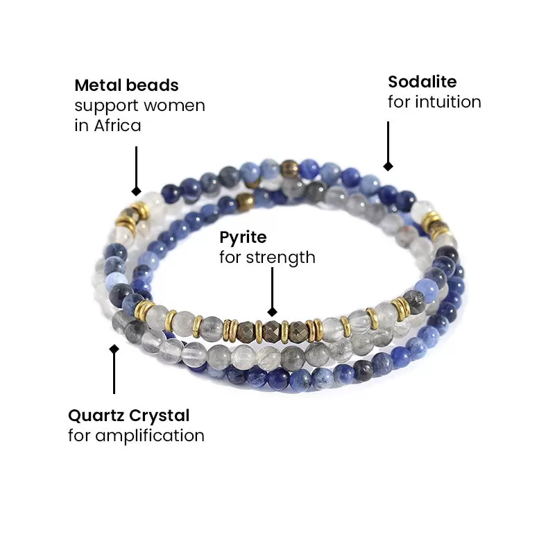 Strength Sodalite and Quartz Crystal Jewelry Bundle