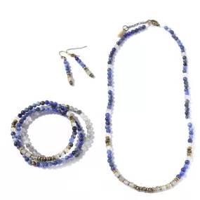 Strength Sodalite and Quartz Crystal Jewelry Bundle