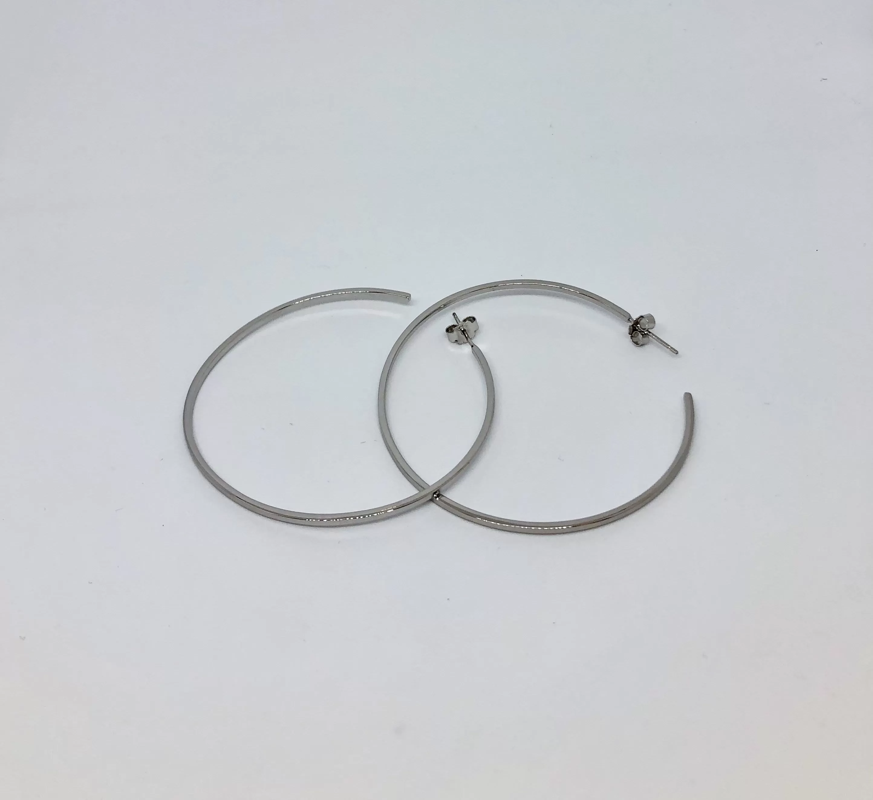 Supreme Silver Hoop Earring 50mm - EKP003