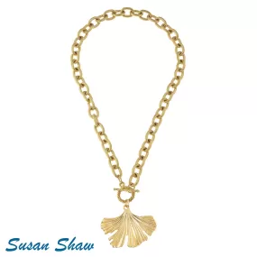 Susan Shaw Ginkgo Toggle Necklace