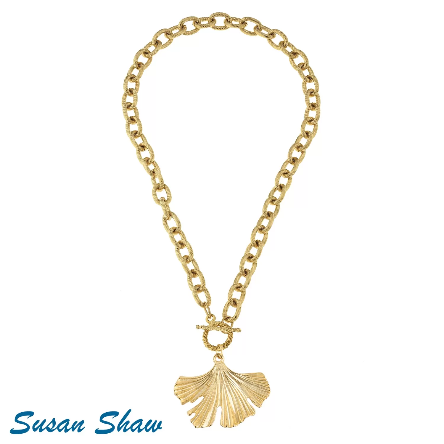 Susan Shaw Ginkgo Toggle Necklace