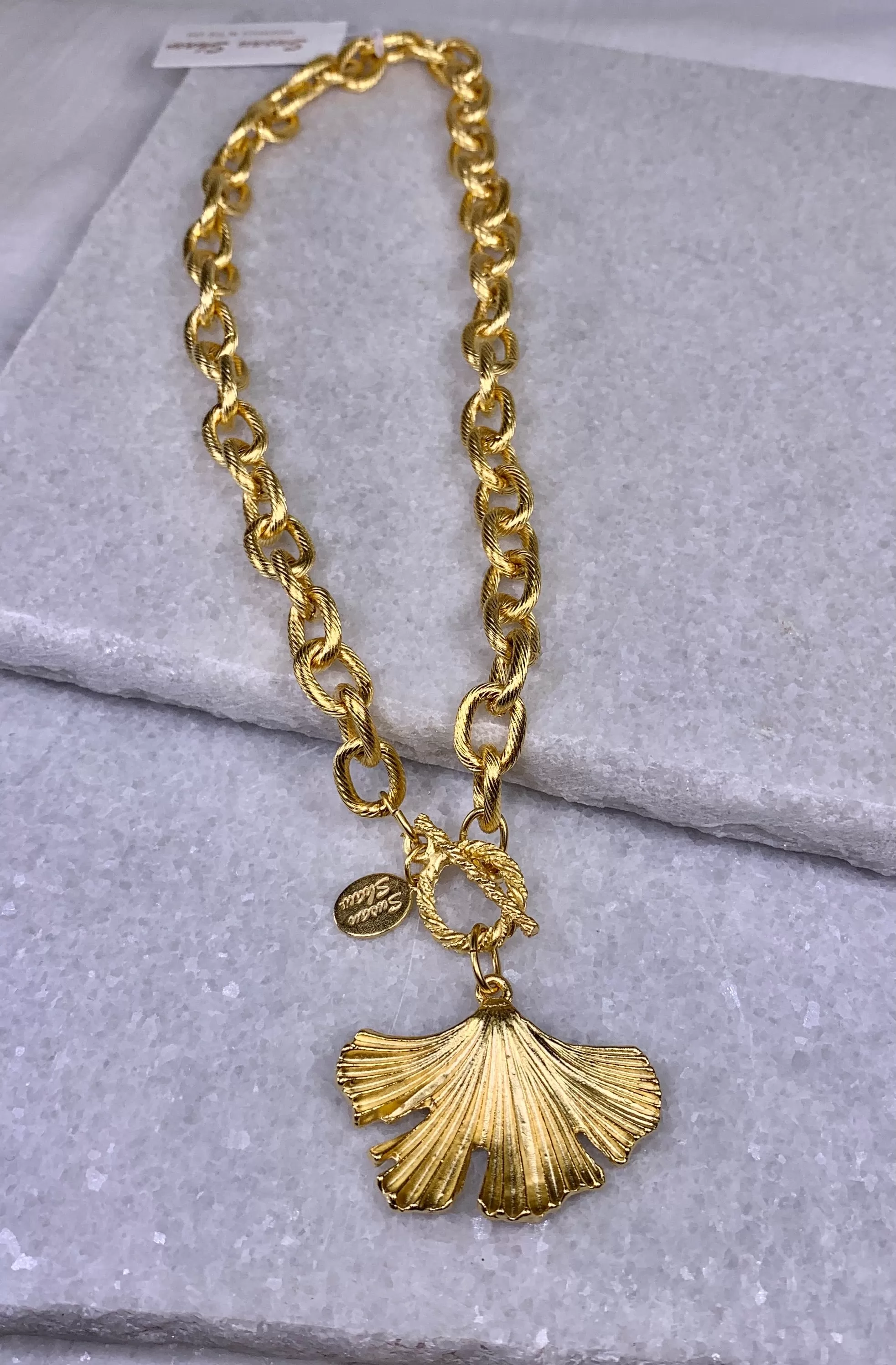 Susan Shaw Ginkgo Toggle Necklace