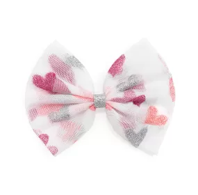 Sweet Wink Glitter Heart Valentine's Day Tulle Clip