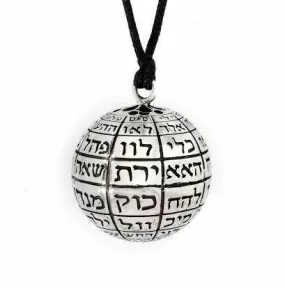 The 72 Divine Names of G-d Orb Pendant, sterling silver necklace pendant , protection jewelry