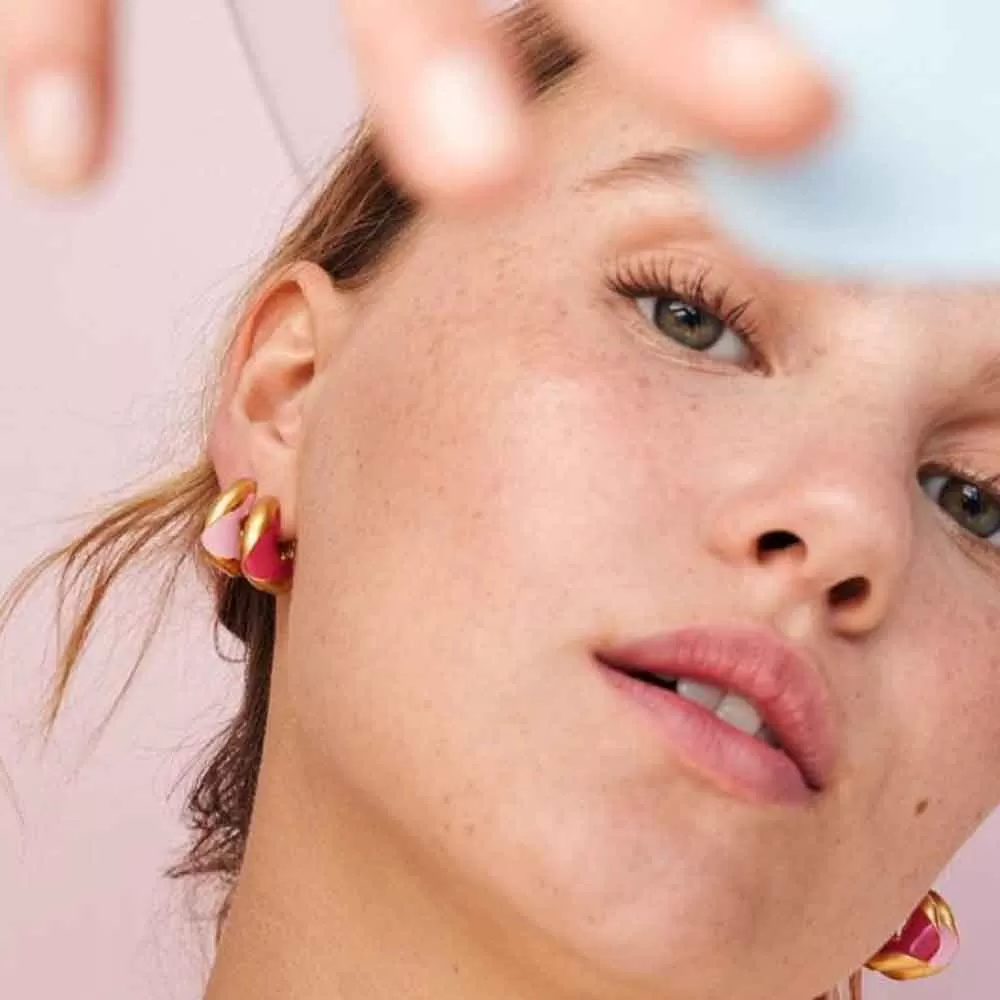 Traces of Enamel Amelia Hoop Earrings