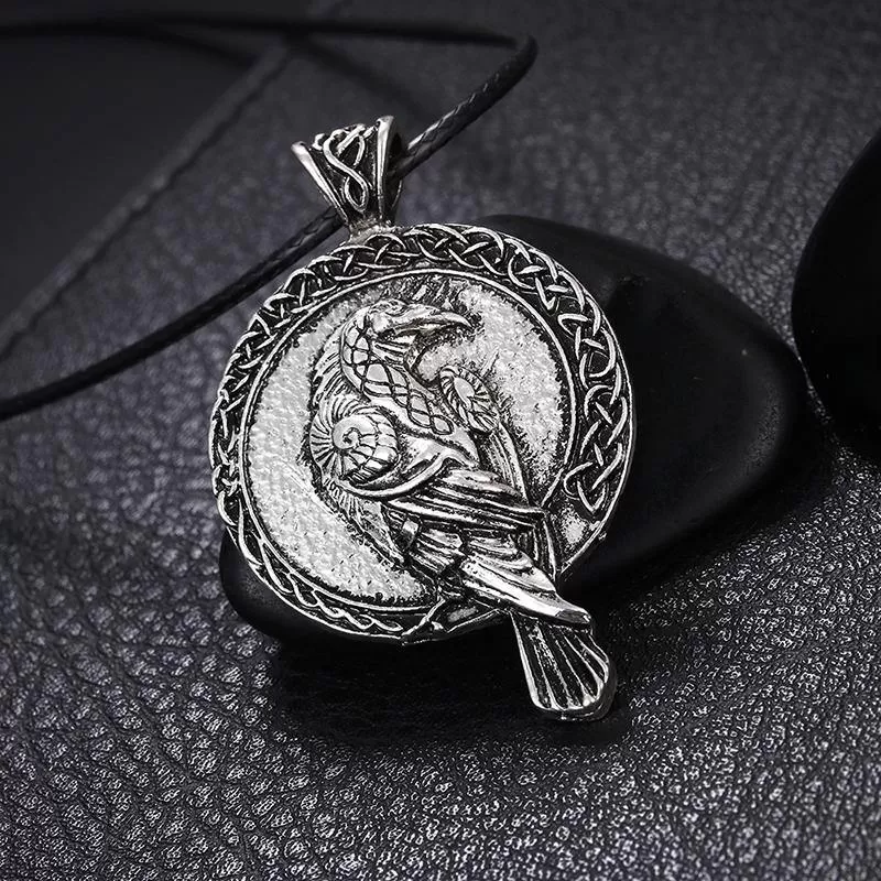 Viking Knot Raven Pendant