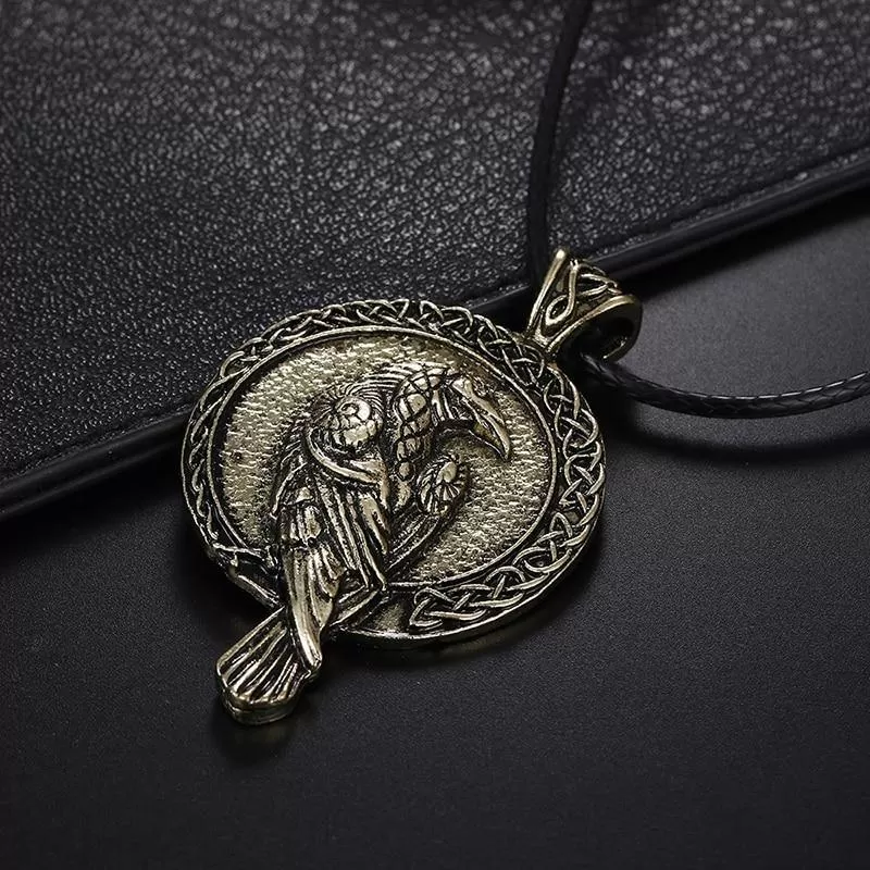 Viking Knot Raven Pendant