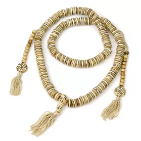 Zebra Striped Cow Bone Mala 12mm